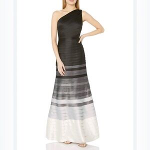 HALSTON
Ombré Stripe One-Shoulder Gown